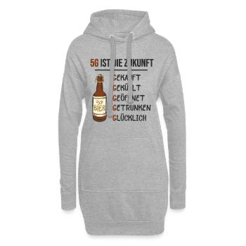 Bier Biertrinker Bierflasche 5G ist die Zukunft - Hoodie-Kleid - Grau meliert - Vorne