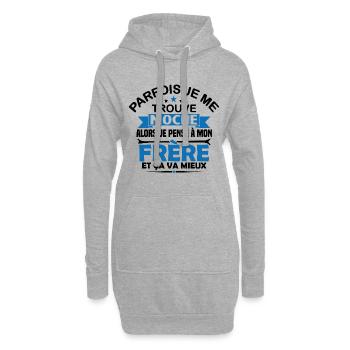 Parfois Je me trouve moche frère - Sweat-shirt à capuche long Femme - gris chiné - Devant