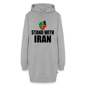 Stand with iran - Hoodie-Kleid - Grau meliert - Vorne