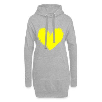 Gelbes Herz Geschenkidee verschwommen - Hoodie-Kleid - Grau meliert - Vorne
