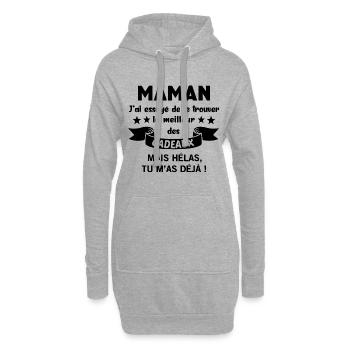 Maman j'ai essayé de te trouver meilleur cadeaux - Sweat-shirt à capuche long Femme - gris chiné - Devant