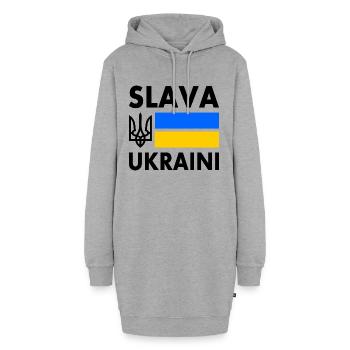 Ukraine - Sweat-shirt à capuche long Femme - gris chiné - Devant