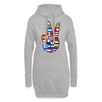 National Hispanic Heritage Month Friedenszeichen - Hoodie-Kleid - Grau meliert - Vorne