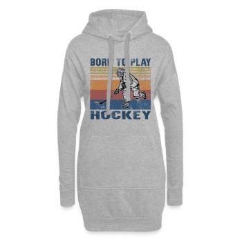 Geboren, um Hockey Vintage Eishockeyspieler zu spielen - Hoodie-Kleid - Grau meliert - Vorne