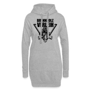 Brennholz Verleih | Farbe änderbar - Hoodie-Kleid - Grau meliert - Vorne