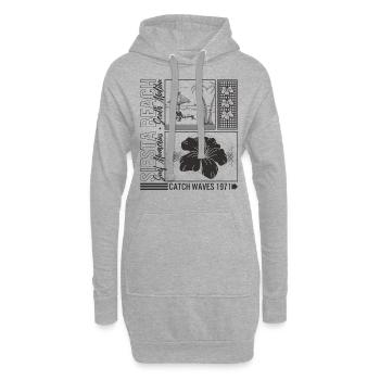 Chemise de plage Siesta, Surf Memories South Malibu - Sweat-shirt à capuche long Femme - gris chiné - Devant