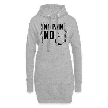 No Pain No Gain Shirt, erwachsenes muslimisches Arabisch - Hoodie-Kleid - Grau meliert - Vorne