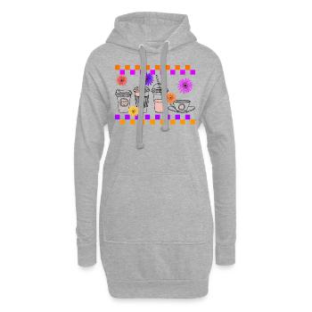 Halloween Shirt, Süßer Halloween Kaffee Latte - Hoodie-Kleid - Grau meliert - Vorne