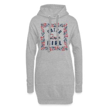 Tierhemd, Gator Girl Floral Alligator Design - Hoodie-Kleid - Grau meliert - Vorne