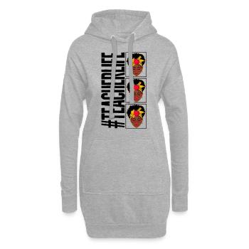 Black Lives Matter Shirt, Teacher Life Afro Curly - Sweat-shirt à capuche long Femme - gris chiné - Devant