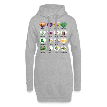 Chemise Mardi Gras Fleur De Lis, Perles King Cake - Sweat-shirt à capuche long Femme - gris chiné - Devant