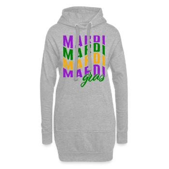 Mardi Gras Fleur De Lis Shirt, Lustiger Mardi Gras - Hoodie-Kleid - Grau meliert - Vorne