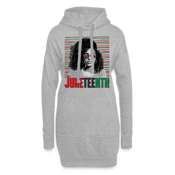 Black Lives Matter T-Shirt, Juneteenth T-Shirt, Haare - Hoodie-Kleid - Grau meliert - Vorne