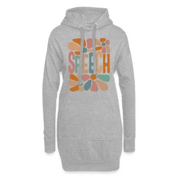 Chemise d’orthophoniste, Discours Floral Coloré - Sweat-shirt à capuche long Femme - gris chiné - Devant