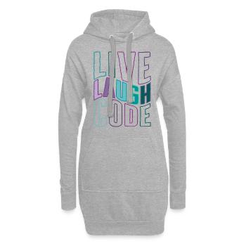 Programmer Shirt, Live Laugh Code Tee, Coding - Hoodie Dress - heather grey - Front