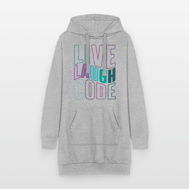 Programmer Shirt, Live Laugh Code Tee, Coding Hoodie Dress