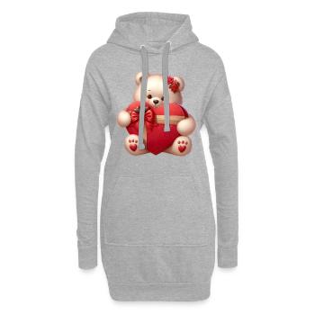 Bear Hug Chocolate Box Valentine's Day Plush Toy - Hoodie Dress - heather grey - Front