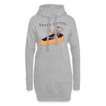 Halloween-Shirt, nie besser Skelett innen - Hoodie-Kleid - Grau meliert - Vorne