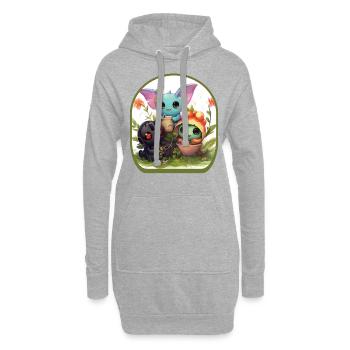 Anime Jardin Créatures Mignon Boba Thé Jeux - Sweat-shirt à capuche long Femme - gris chiné - Devant