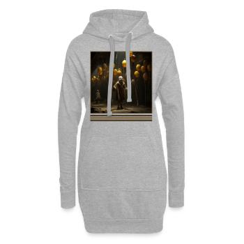 Gruselige Marionetten Vintage Gothic T-Shirt - Hoodie-Kleid - Grau meliert - Vorne