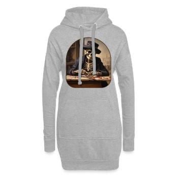 Künstler Skelett Malen Auf Rock On - Hoodie-Kleid - Grau meliert - Vorne