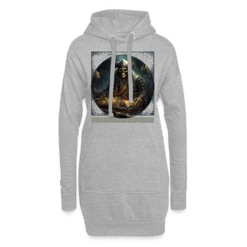 Verfluchtes Piraten Skelett Halloween T-Shirt - Hoodie-Kleid - Grau meliert - Vorne