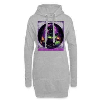 Hexe Katze Brautränke Halloween T-Shirt - Hoodie-Kleid - Grau meliert - Vorne