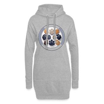 Einzigartige Pfotenabdruck Hundepflegewerkzeuge Haustierpflege - Hoodie-Kleid - Grau meliert - Vorne
