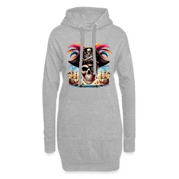 Piratenfest Totenkopf Shirt Gasparilla Celebration - Hoodie-Kleid - Grau meliert - Vorne
