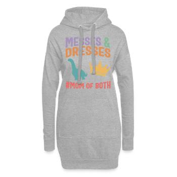 Mutter Hemd, Messiert Und Kleider Mutter Von Beiden - Hoodie-Kleid - Grau meliert - Vorne