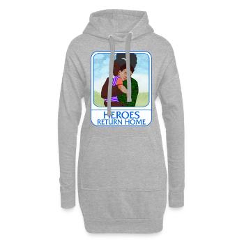 Veteranen-Shirt, Helden-Heim-T-Shirt, Geschenk für - Hoodie-Kleid - Grau meliert - Vorne