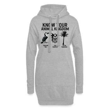 Chemise tropicale, connaissez votre règne animal Toucan - Sweat-shirt à capuche long Femme - gris chiné - Devant
