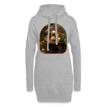 Entzückender Froschschnecke Tee Party Baumstumpf - Hoodie-Kleid - Grau meliert - Vorne