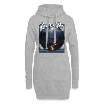 Let's Ski Mountain Duality Abfahrt bei Tageslicht - Hoodie-Kleid - Grau meliert - Vorne