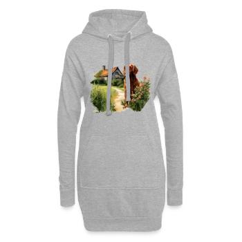 Irish Setter Emerald Dog Cottagecore Adventure - Hoodie Dress - heather grey - Front