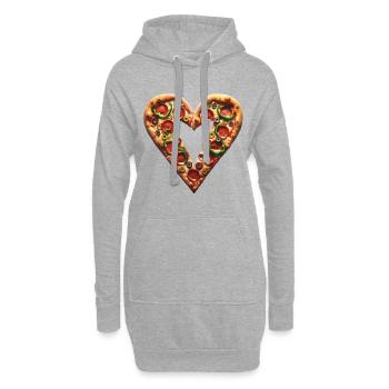 Pizza Besties für immer passend - Hoodie-Kleid - Grau meliert - Vorne