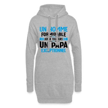 Un Homme Formidable Donne Un Papa Exceptionnel - Sweat-shirt à capuche long Femme - gris chiné - Devant