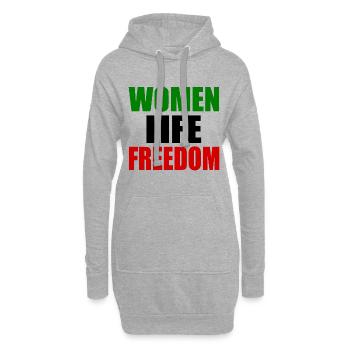Women life freedom - Hoodie-Kleid - Grau meliert - Vorne