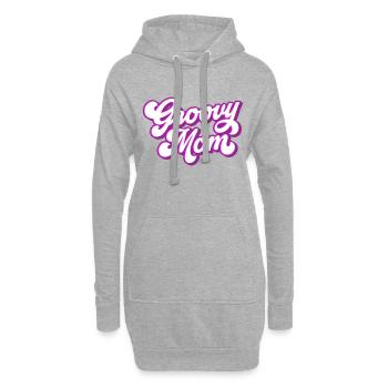Groovy Maman | Les couleurs peuvent être modifiées | - Sweat-shirt à capuche long Femme - gris chiné - Devant