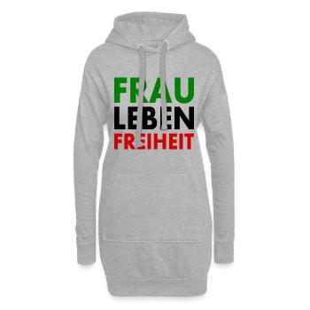 Frau leben freiheit - Hoodie-Kleid - Grau meliert - Vorne