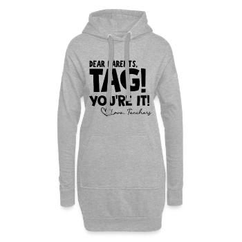 Letzter Schultag Lustiger Elterntag - Hoodie-Kleid - Grau meliert - Vorne