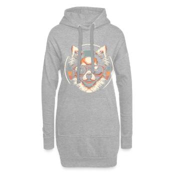 Chihuahua Dog - Hoodie Dress - heather grey - Front