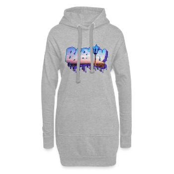 Berlin Graffiti Schriftzug - Hoodie-Kleid - Grau meliert - Vorne