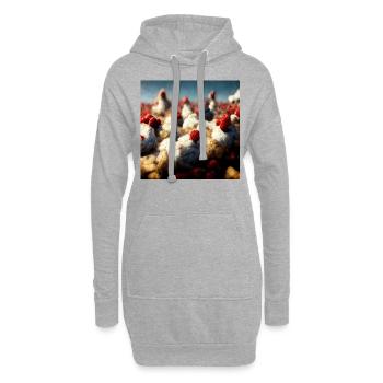 Abstrait Chicken Fantasy IV - Sweat-shirt à capuche long Femme - gris chiné - Devant