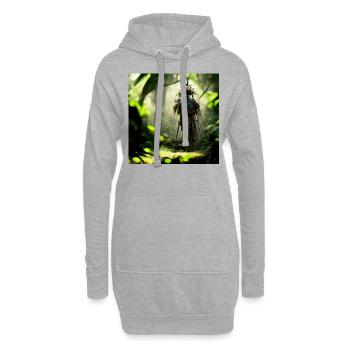 Schamene im Dschungel - Hoodie-Kleid - Grau meliert - Vorne