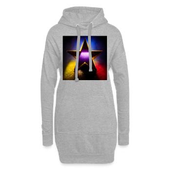 Star Abstract Photoréaliste IV - Sweat-shirt à capuche long Femme - gris chiné - Devant