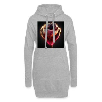 Herz Love Abstract Collection 2 - Hoodie-Kleid - Grau meliert - Vorne