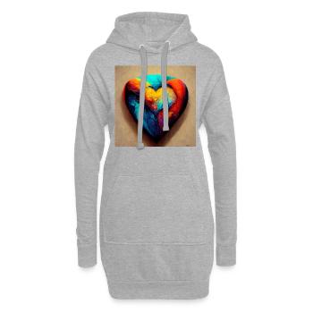 Herz Love Abstract Collection 8 - Hoodie-Kleid - Grau meliert - Vorne