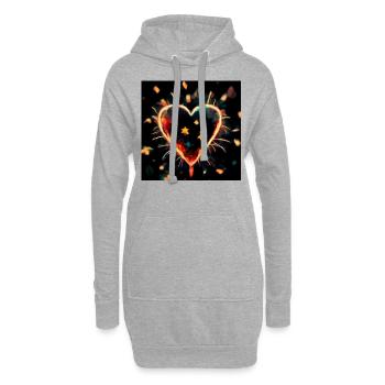 Herz Love Abstract Collection 25 - Hoodie-Kleid - Grau meliert - Vorne
