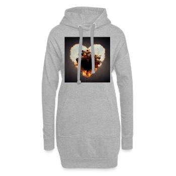Herz Love Abstract Collection 28 - Hoodie-Kleid - Grau meliert - Vorne